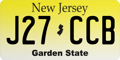 NJ license plate J27CCB