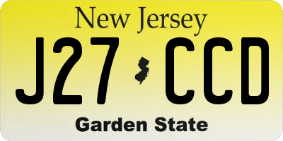 NJ license plate J27CCD