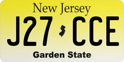 NJ license plate J27CCE