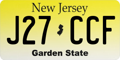 NJ license plate J27CCF