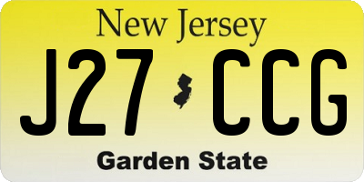 NJ license plate J27CCG