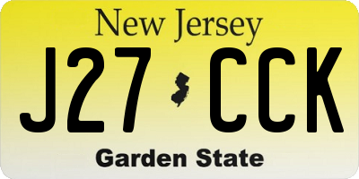 NJ license plate J27CCK