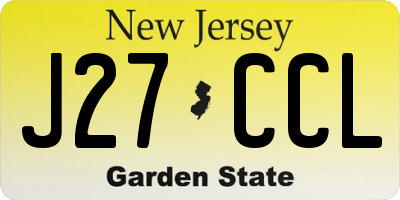 NJ license plate J27CCL