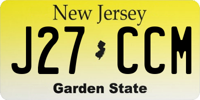 NJ license plate J27CCM