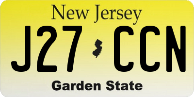 NJ license plate J27CCN