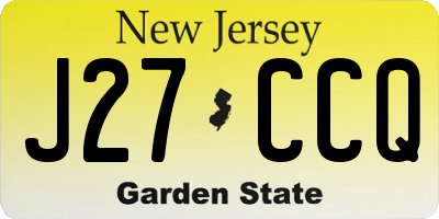 NJ license plate J27CCQ