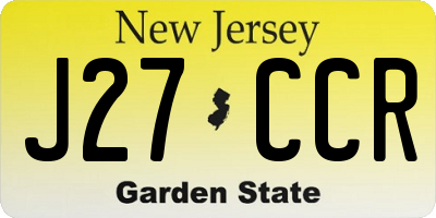 NJ license plate J27CCR