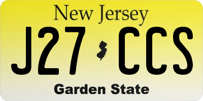 NJ license plate J27CCS