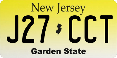 NJ license plate J27CCT