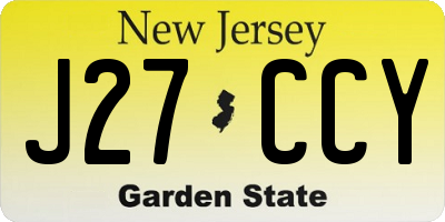 NJ license plate J27CCY