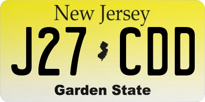 NJ license plate J27CDD