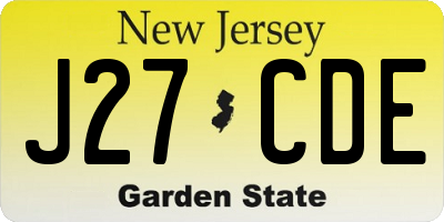 NJ license plate J27CDE