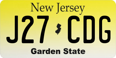 NJ license plate J27CDG