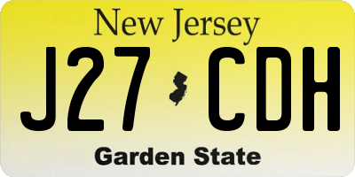 NJ license plate J27CDH