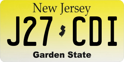 NJ license plate J27CDI