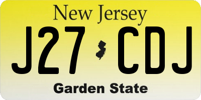 NJ license plate J27CDJ