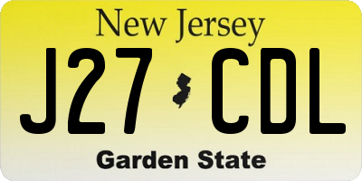 NJ license plate J27CDL