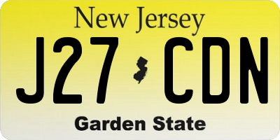 NJ license plate J27CDN