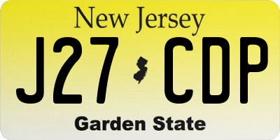 NJ license plate J27CDP