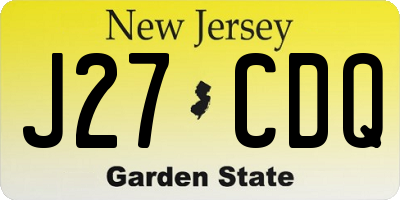 NJ license plate J27CDQ