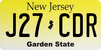 NJ license plate J27CDR