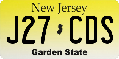 NJ license plate J27CDS