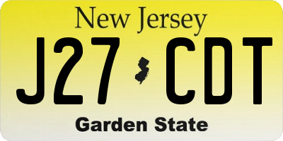 NJ license plate J27CDT
