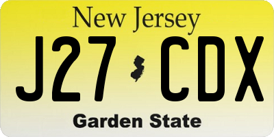 NJ license plate J27CDX