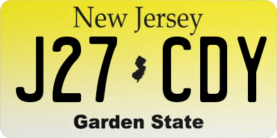 NJ license plate J27CDY