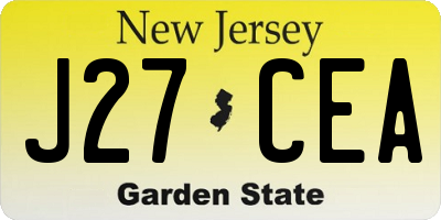 NJ license plate J27CEA