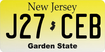 NJ license plate J27CEB