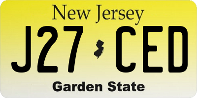 NJ license plate J27CED
