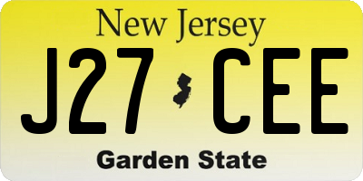 NJ license plate J27CEE