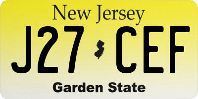 NJ license plate J27CEF