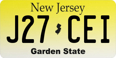 NJ license plate J27CEI