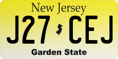 NJ license plate J27CEJ