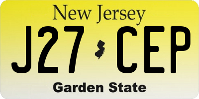 NJ license plate J27CEP