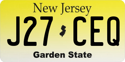 NJ license plate J27CEQ