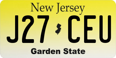NJ license plate J27CEU