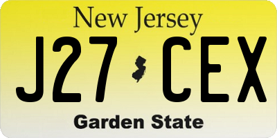 NJ license plate J27CEX