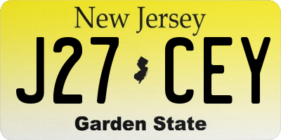 NJ license plate J27CEY
