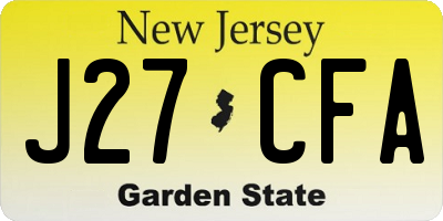 NJ license plate J27CFA