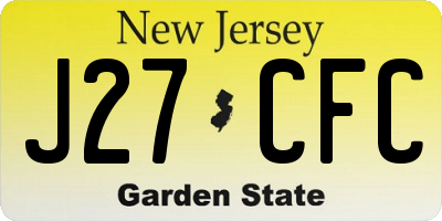 NJ license plate J27CFC