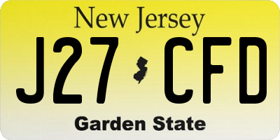 NJ license plate J27CFD