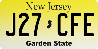 NJ license plate J27CFE