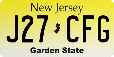 NJ license plate J27CFG