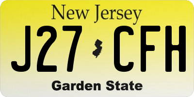 NJ license plate J27CFH