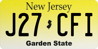 NJ license plate J27CFI