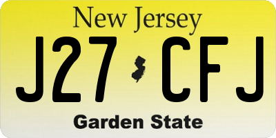 NJ license plate J27CFJ
