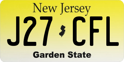 NJ license plate J27CFL